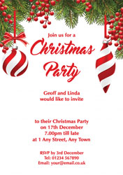 baubles and berries party invitations