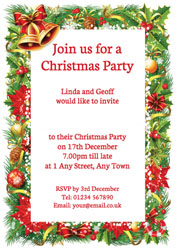 christmas border party invitations