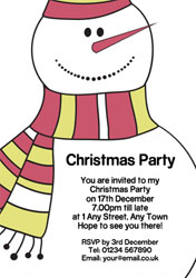 snowman with scarf invitations