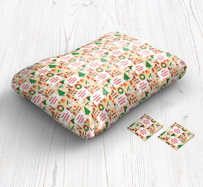 christmas elements wrapping paper
