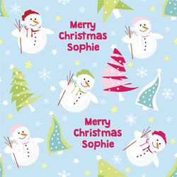 snowmen wrapping paper