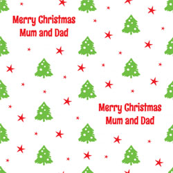 xmas trees and stars wrapping paper