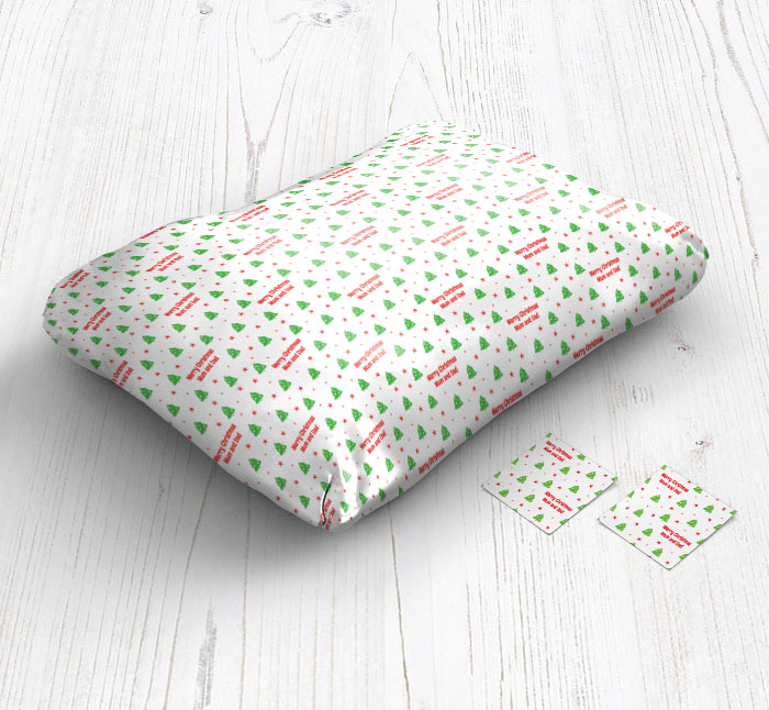 xmas trees and stars wrapping paper