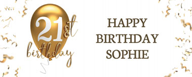 21st gold birthday balloon party banner