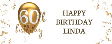 60th gold birthday balloon party banner