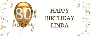 80th gold birthday balloon party banner