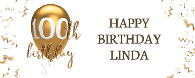 100th gold birthday balloon party banner