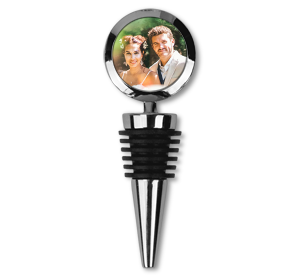 personalised photo upload round bottle stopper