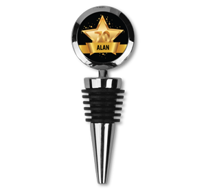 personalised 70th birthday gold star bottle stopper