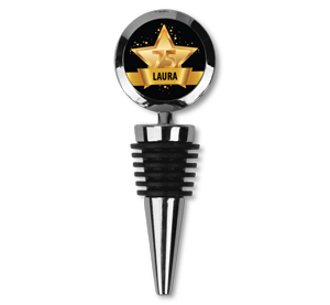 personalised 75th birthday gold star bottle stopper