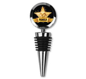 personalised 90th birthday gold star bottle stopper