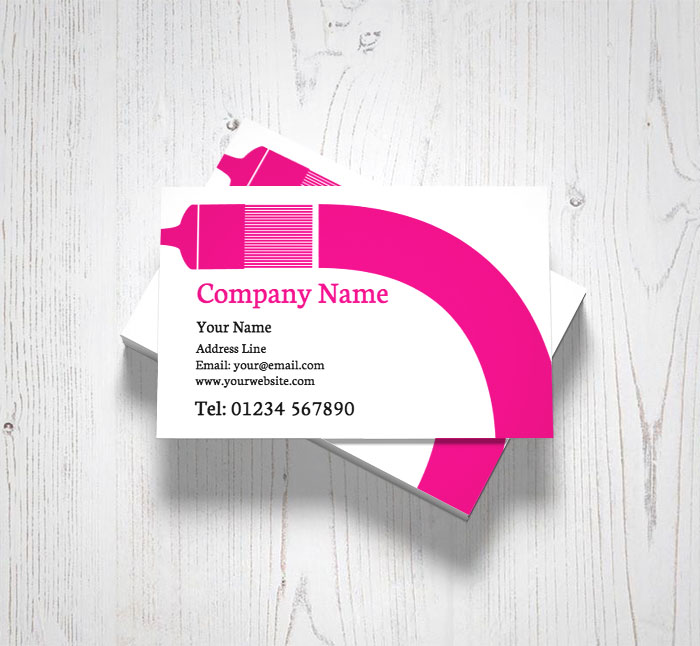 pink paintbrush business cards