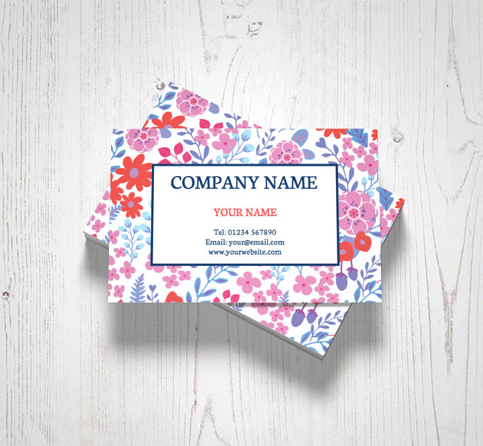 floral pattern business cards