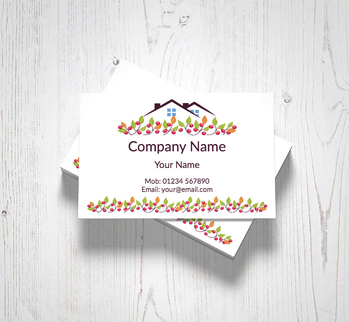 leaves and berries business cards