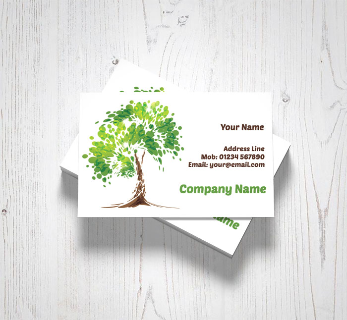 green tree business cards