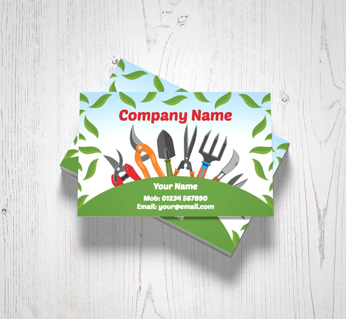 gardening equipment business cards