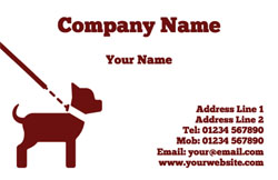 dog on leash business cards