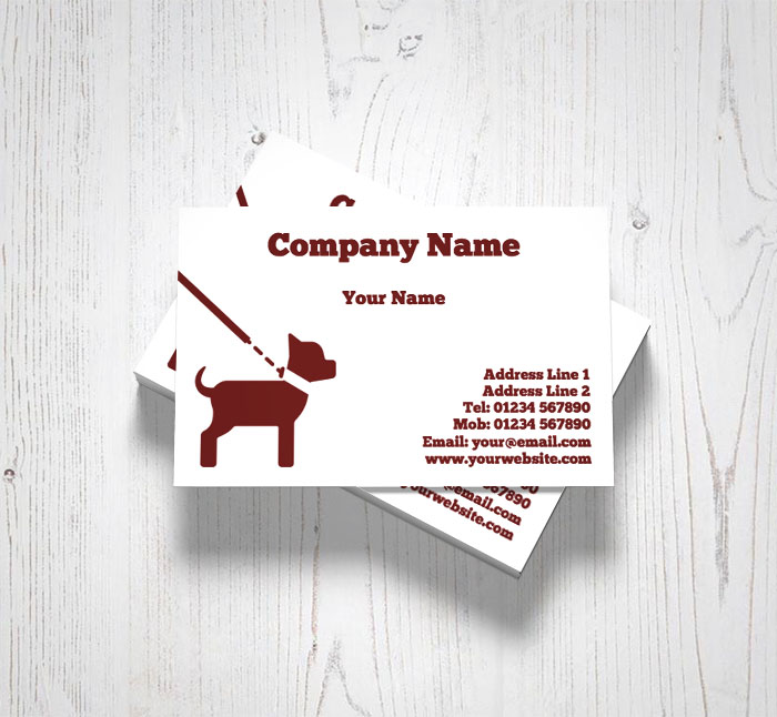 dog on leash business cards