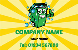 green wheelie bin cleaning business cards