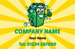 green wheelie bin cleaning business cards