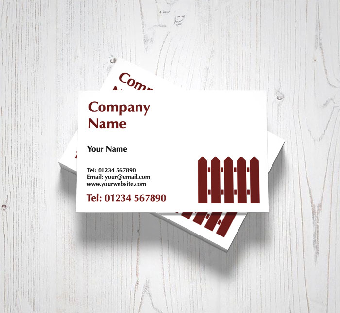 professional garden fencing business cards