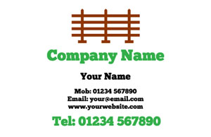 garden fence installation business cards