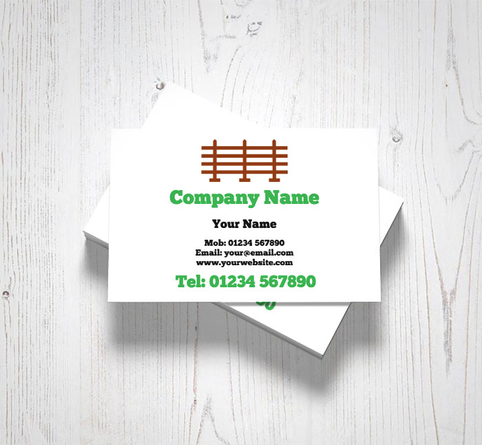 garden fence installation business cards