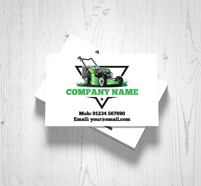 green lawn mower business cards