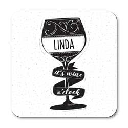 personalised wine oclock coasters