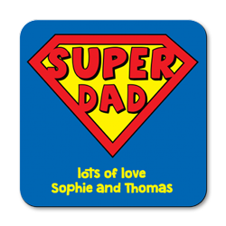 personalised super dad coasters