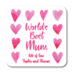 personalised worlds best mum coasters