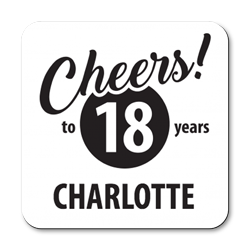 personalised cheers to 18 years coasters