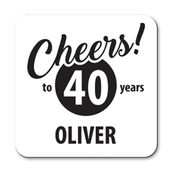 personalised cheers to 40 years coasters