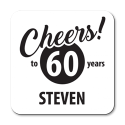 personalised cheers to 60 years coasters