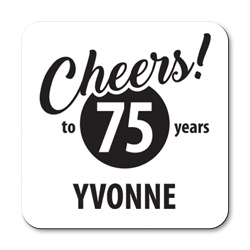 personalised cheers to 75 years coasters