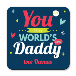 personalised worlds best daddy coasters