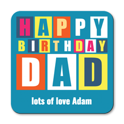 personalised birthday dad coasters