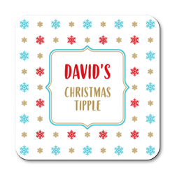 personalised christmas tipple coasters