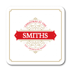 personalised decorative christmas coasters