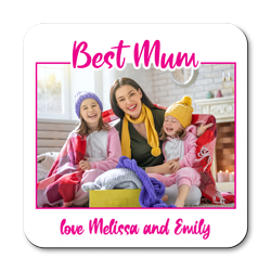 personalised best mum photo upload coasters