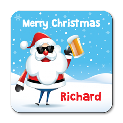 personalised party santa coasters