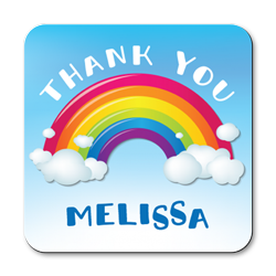 personalised rainbow thank you coasters