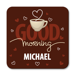 personalised good morning coasters