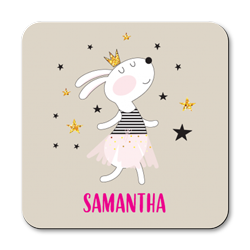 personalised princess bunny coasters