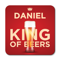 personalised king of beers coasters