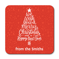 personalised we wish you a merry christmas coasters
