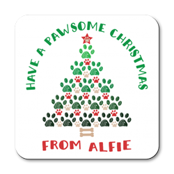 personalised have a pawsome chrismas coasters