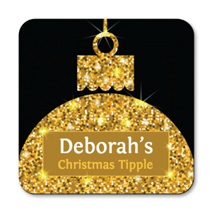 personalised gold bauble coasters