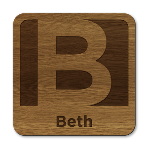 personalised initial letter b laser cut wooden coasters