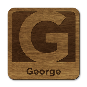 personalised initial letter g laser cut wooden coasters